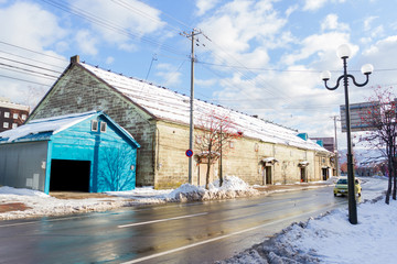 Commercial buildings around Otaru city