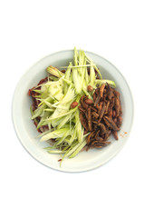 Thai mango salad with crispy fish