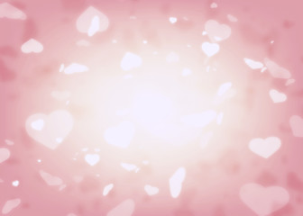 Glow Soft Hearts for Valentines Day Background, Blur and Select focus