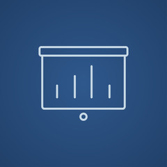 Projector roller screen line icon.
