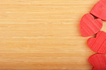 Heart on wooden background
