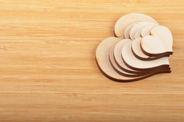 Heart on wooden background