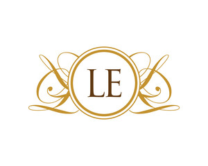 LE Luxury Ornament Initial Logo