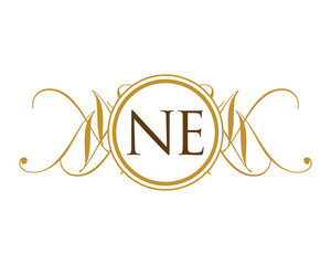 NE Luxury Ornament Initial Logo