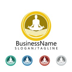 yoga logo icon vector
