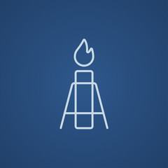 Gas flare line icon.
