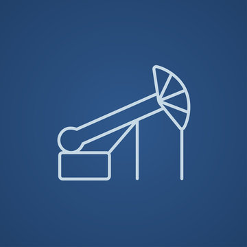 Pump jack oil crane line icon.