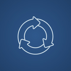 Arrows circle line icon.