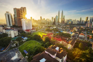 Rugzak Kuala Lumpur, Maleisië - 27 december 2015. De KLCC Twin Towers © farizun amrod