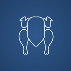 Raw chicken line icon.