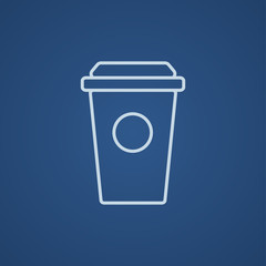 Disposable cup line icon.