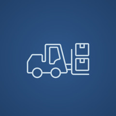 Forklift line icon.