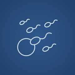 Fertilization line icon.