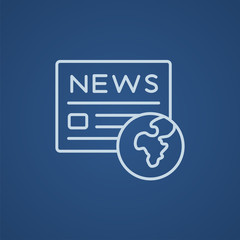 International newspaper line icon.