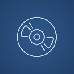 Reel tape deck player recorder line icon.