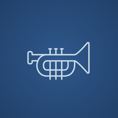 Obraz premium Trumpet line icon.
