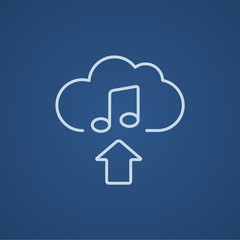 Upload music line icon.