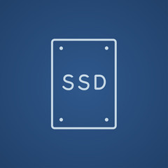 Solid state drive line icon.
