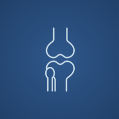 Obraz premium Knee joint line icon.