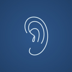 Human ear line icon.