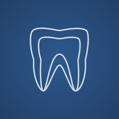 Molar tooth line icon.