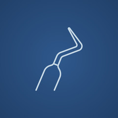 Dental scraper line icon.