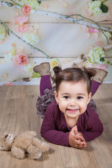 1 and a half year old baby girl indoor