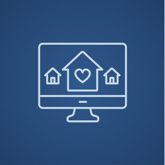 Smart house technology line icon.