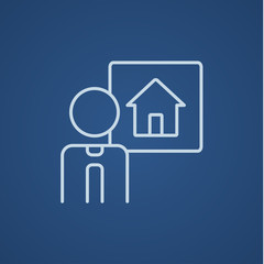 Real estate agent line icon.