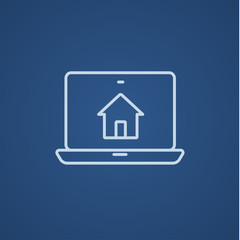 Smart house technology line icon.