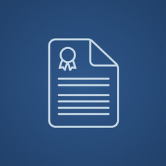 Real estate contract line icon.