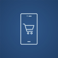 Online shopping line icon.