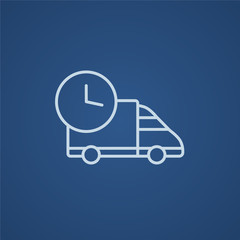 Delivery truck line icon.