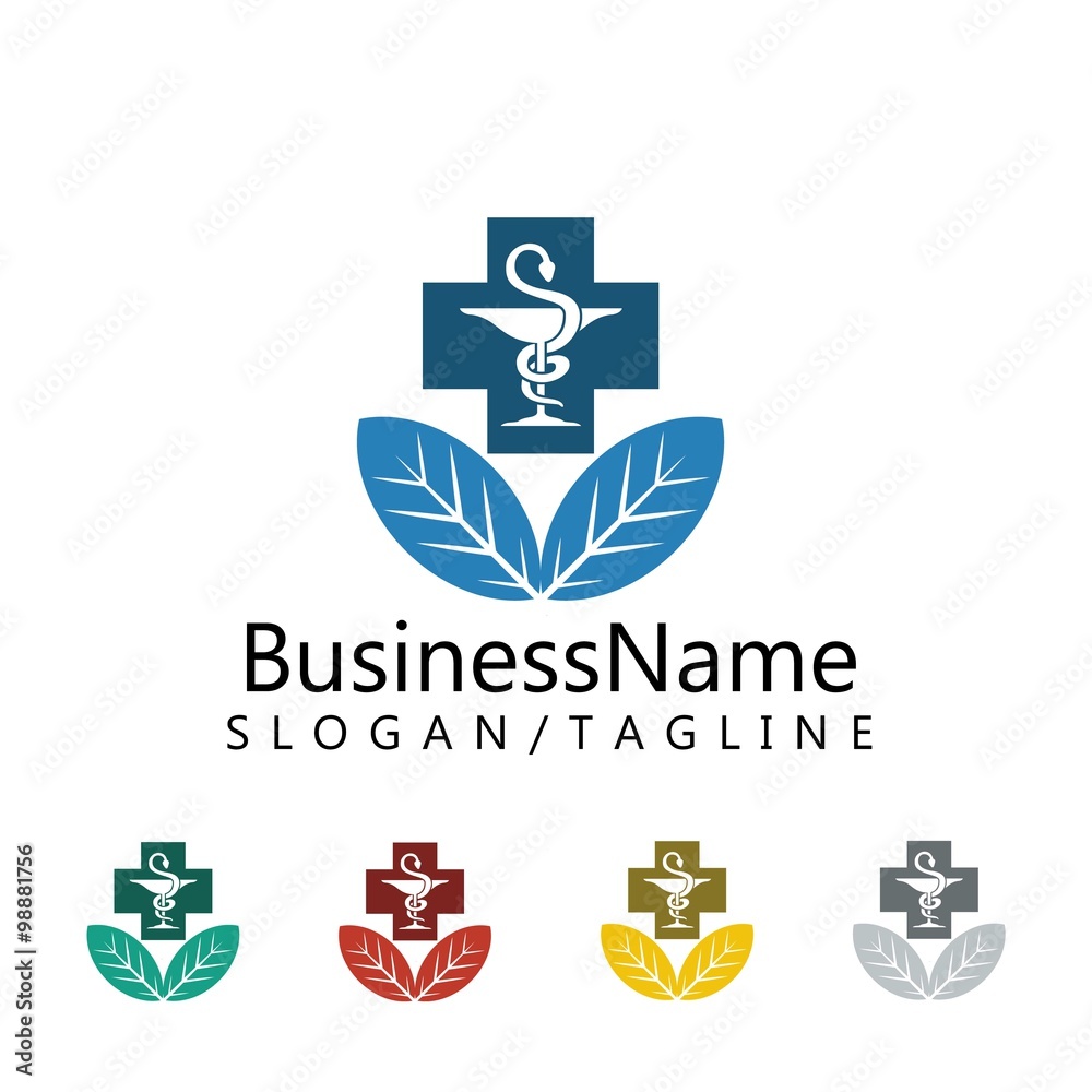 Wall mural pharmacy logo icon vector