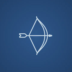 Bow and arrow line icon.