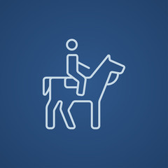 Horse riding line icon.