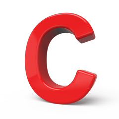 3d glossy red letter C