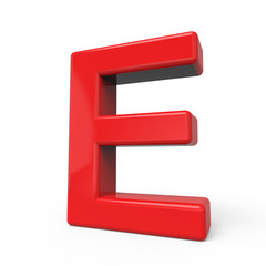 3d glossy red letter E