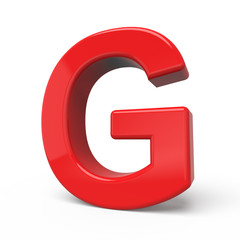3d glossy red letter G