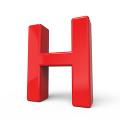3d glossy red letter H