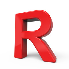 3d glossy red letter R