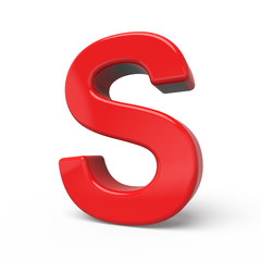 3d glossy red letter S