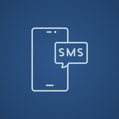 Smartphone with message line icon.