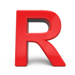 3d glossy red letter R