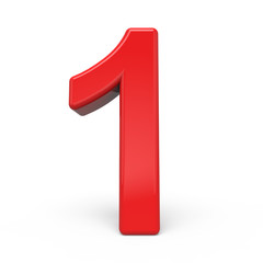3d glossy red number 1
