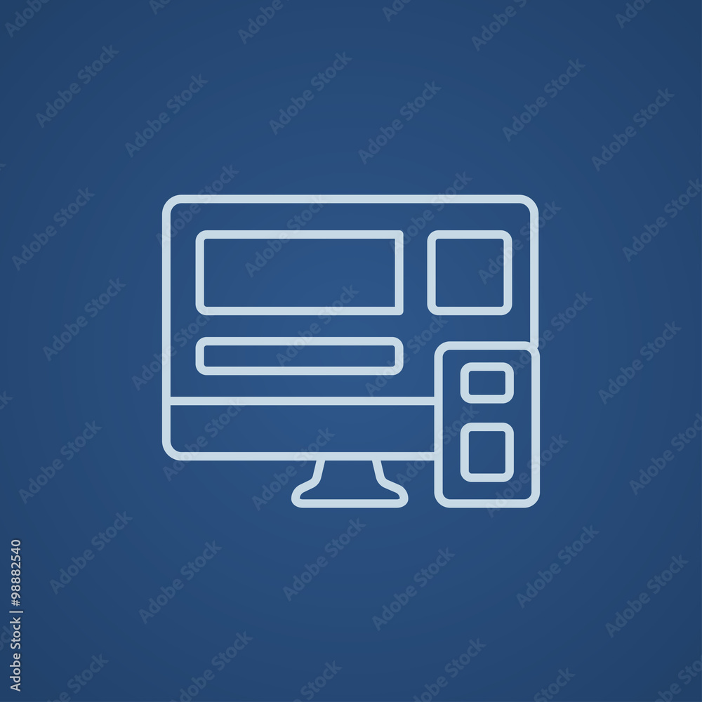 Wall mural responsive web design line icon.