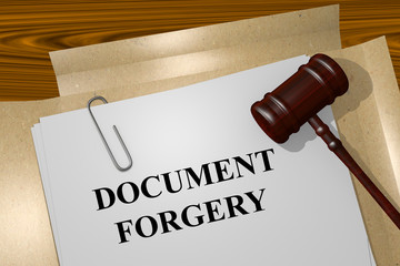 Document Forgery concept - obrazy, fototapety, plakaty