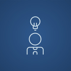 Businessman with idea line icon.