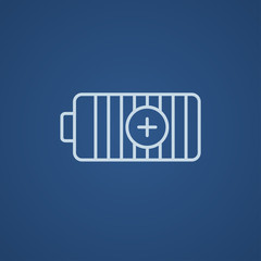 Fully charged battery line icon.