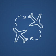 Airplanes line icon.